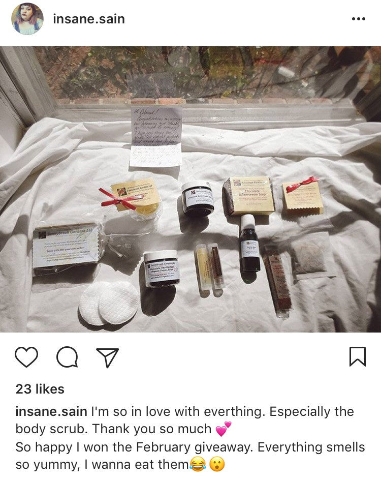 So happy to hear our February Winner is enjoying our products!