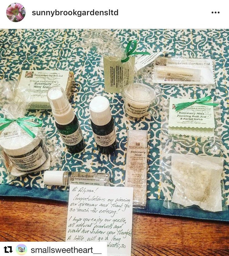Happy our March Giveaway Winner is enjoying our all natural products!