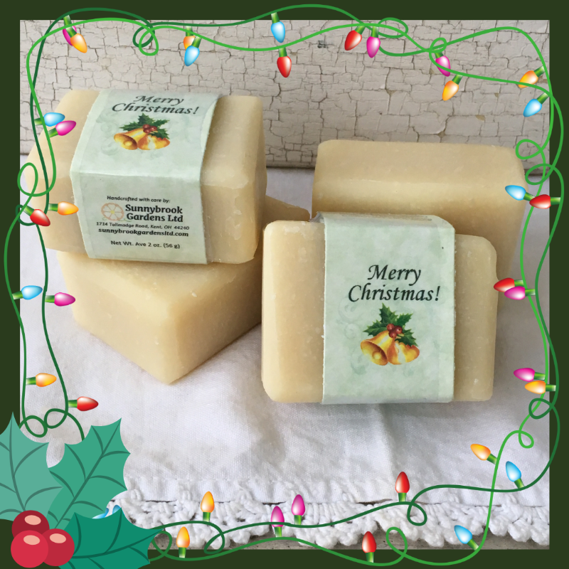 Enjoy our All Natural Unscented Merry Christmas Guest Soap Favors 