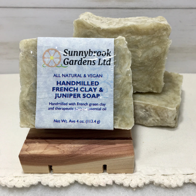 Enjoy our all natural, vegan friendly Hand-milled French Clay and Juniper Soap