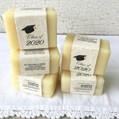 Graduation Cold Process Unscented Organic Coconut Milk Soap Party Favor Guest Soaps