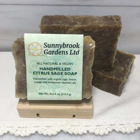 Enjoy our all natural, vegan friendly Hand-milled Citrus Sage Soap