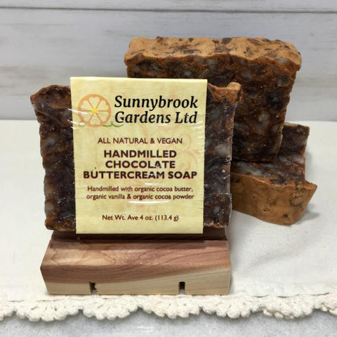 Enjoy our all natural, vegan friendly Hand-milled Chocolate Buttercream Soap