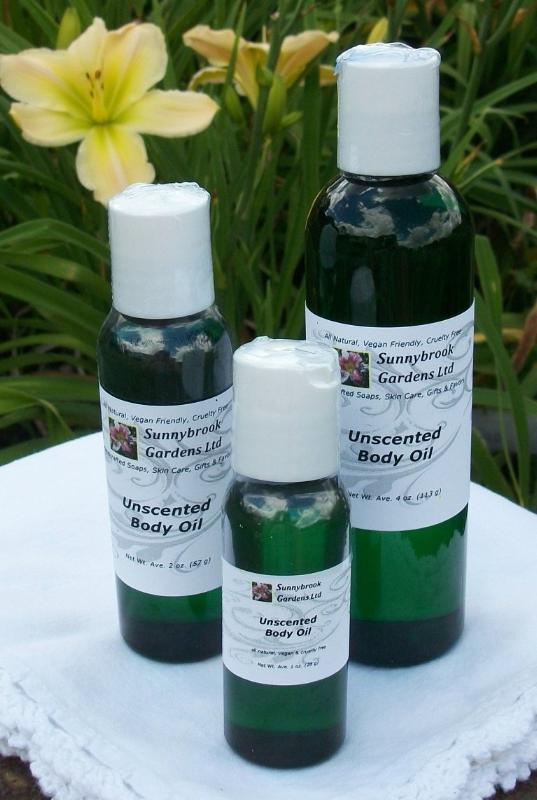 Special Order Unscented Body Oil from Sunnybrook Gardens Ltd